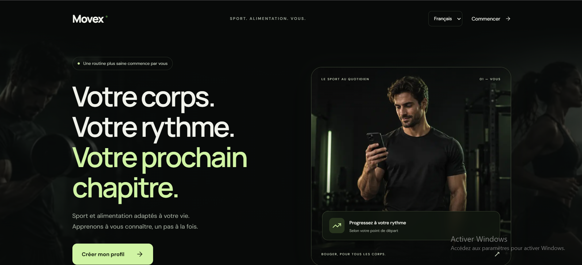 Aperçu du projet — Movex
